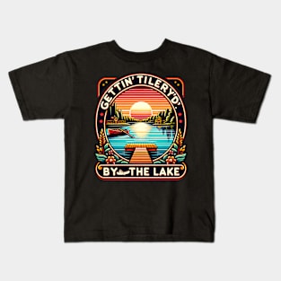 Lake Tillery North Carolina sunset. Kids T-Shirt